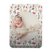 Photo & Simple White Text Unique Modern Keepsake  Magneet (Verticaal)