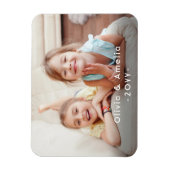 Photo & Simple White Vintage Typography  Keepsake Magneet (Verticaal)