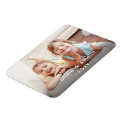 Photo & Simple White Vintage Typography  Keepsake Magneet (Linkerzijde)