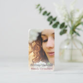 Photo-sjabloon schoonheidsconsultant visitekaartje (Staand voorkant)