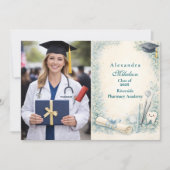 Photo Soft Blue White Coat Dentist Graduation  Aankondiging (Voorkant)