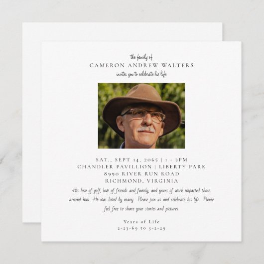  Photo Square Celebration of Life (Voorkant / Achterkant)