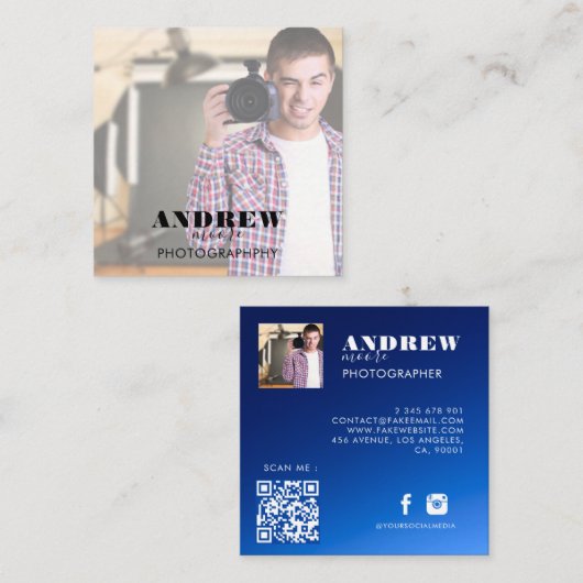 Photo Square-Visitekaartje Vierkante Visitekaartje (Voorkant / Achterkant)