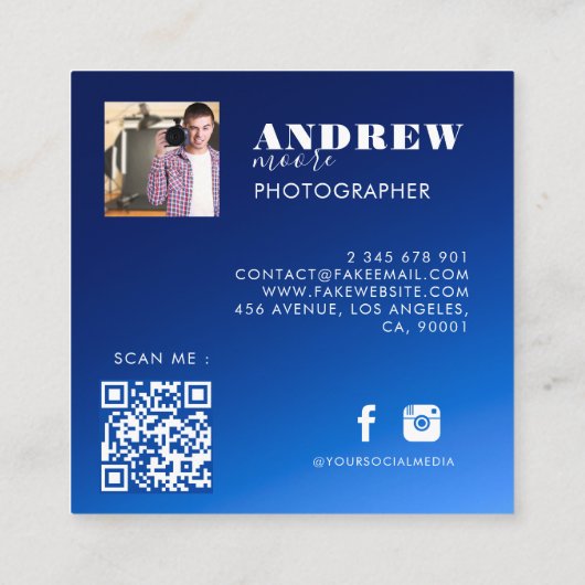 Photo Square-Visitekaartje Vierkante Visitekaartje (Achterkant)