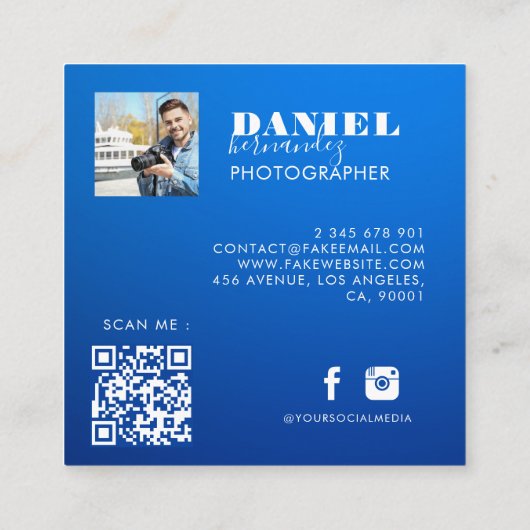 Photo Square-Visitekaartje Vierkante Visitekaartje (Achterkant)