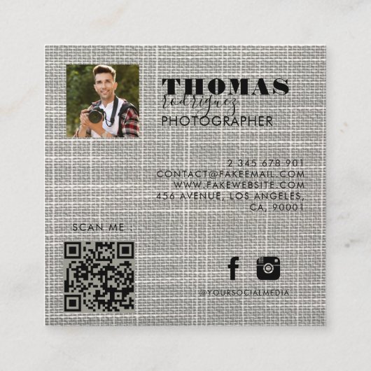 Photo Square-Visitekaartje Vierkante Visitekaartje (Achterkant)