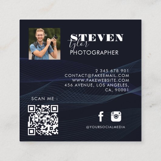 Photo Square-Visitekaartje Vierkante Visitekaartje (Achterkant)