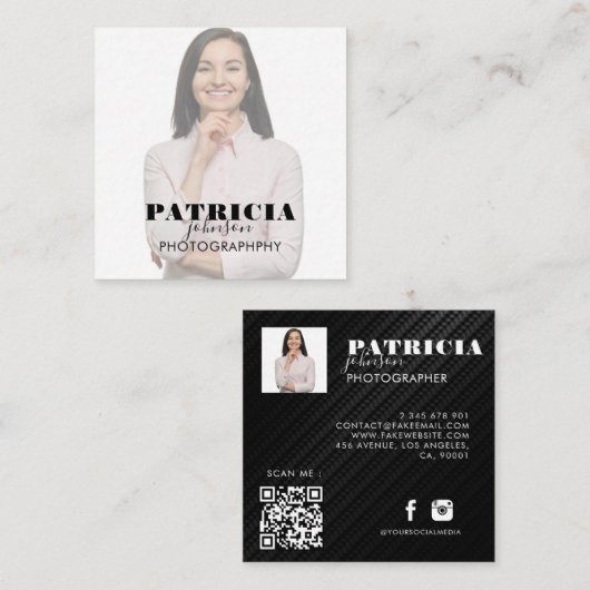 Photo Square-Visitekaartje Vierkante Visitekaartje (Voorkant / Achterkant)