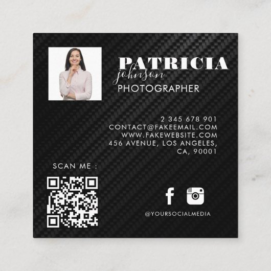 Photo Square-Visitekaartje Vierkante Visitekaartje (Achterkant)