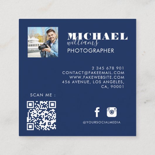 Photo Square-Visitekaartje Vierkante Visitekaartje (Achterkant)