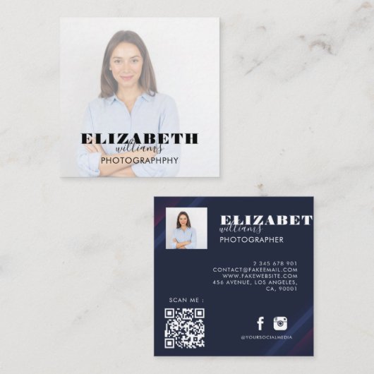 Photo Square-Visitekaartje Vierkante Visitekaartje (Voorkant / Achterkant)