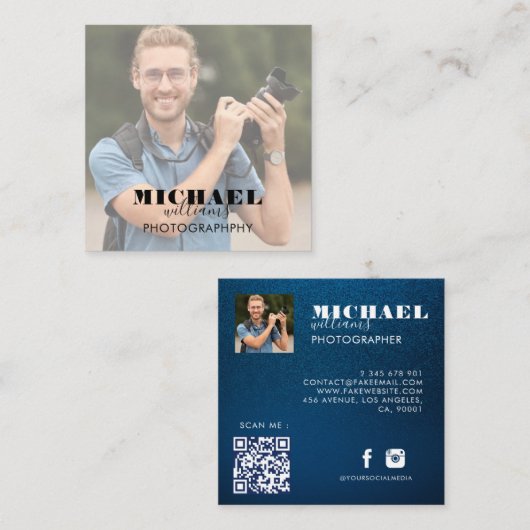 Photo Square-Visitekaartje Vierkante Visitekaartje (Voorkant / Achterkant)