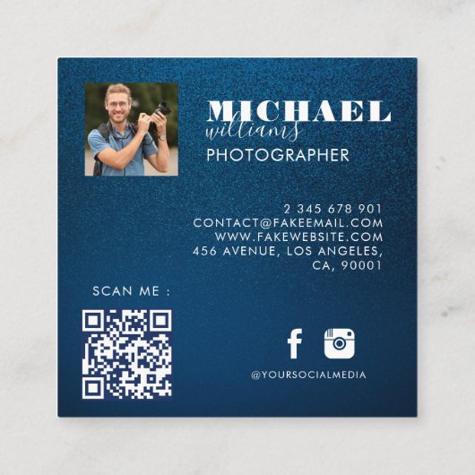 Photo Square-Visitekaartje Vierkante Visitekaartje (Achterkant)