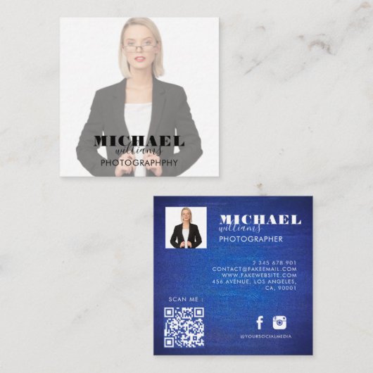 Photo Square-Visitekaartje Vierkante Visitekaartje (Voorkant / Achterkant)