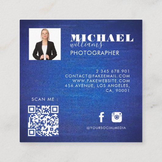 Photo Square-Visitekaartje Vierkante Visitekaartje (Achterkant)