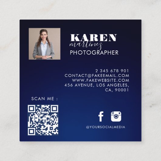 Photo Square-Visitekaartje Vierkante Visitekaartje (Achterkant)