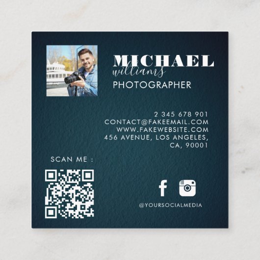 Photo Square-Visitekaartje Vierkante Visitekaartje (Achterkant)