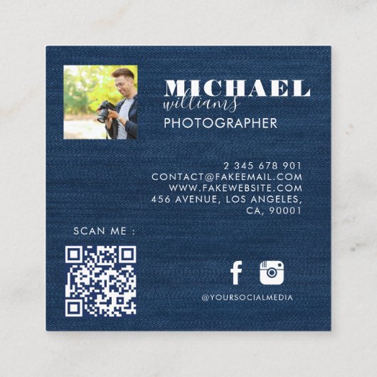 Photo Square-Visitekaartje Vierkante Visitekaartje (Achterkant)