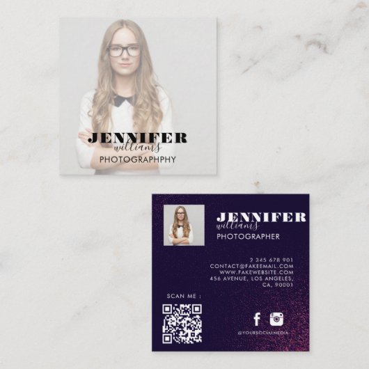 Photo Square-Visitekaartje Vierkante Visitekaartje (Voorkant / Achterkant)