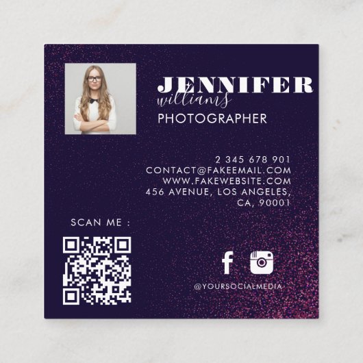 Photo Square-Visitekaartje Vierkante Visitekaartje (Achterkant)