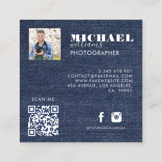 Photo Square-Visitekaartje Vierkante Visitekaartje (Achterkant)