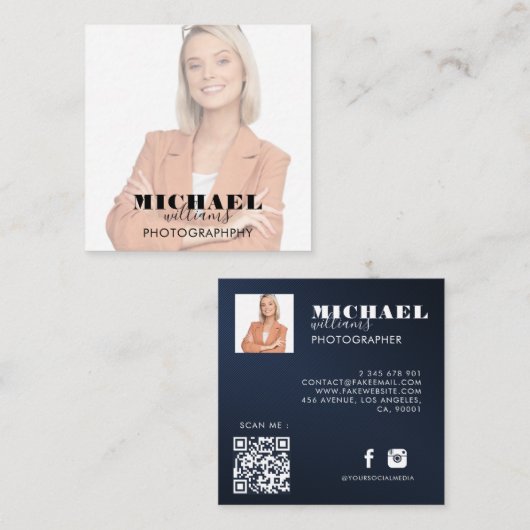 Photo Square-Visitekaartje Vierkante Visitekaartje (Voorkant / Achterkant)