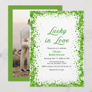Photo St Patrick's Day Lucky in Love Bridal Shower Kaart
