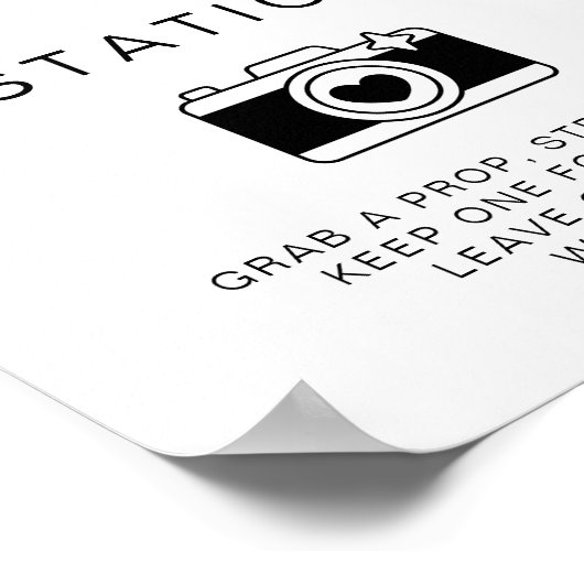 Photo Station Minimalistische bruiloft gastenboek  Poster (Hoek)