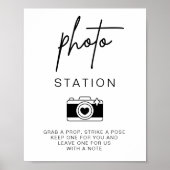 Photo Station Minimalistische bruiloft gastenboek  Poster (Voorkant)