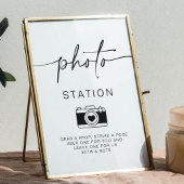 Photo Station Minimalistische bruiloft gastenboek  Poster