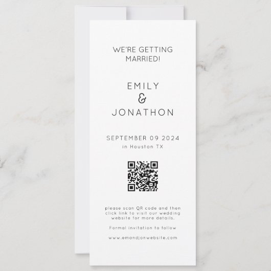 Photo Strip 4 Pictures QR Code Photobooth Wedding Save The Date (Achterkant)