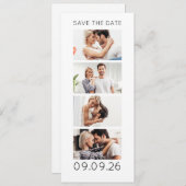 Photo Strip 4 Pictures QR Code Photobooth Wedding Save The Date (Voorkant / Achterkant)