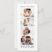 Photo Strip 4 Pictures QR Code Photobooth Wedding Save The Date (Voorkant)