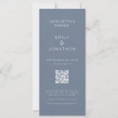 Photo Strip 4 Pictures QR Photobooth Wedding Blue Save The Date (Achterkant)