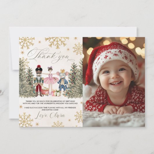 Photo Sugar Plum Nutcracker Thank You Kaart (Voorkant)