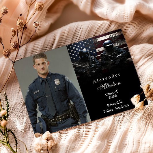 Photo SWAT Team American Flag Graduation Aankondiging