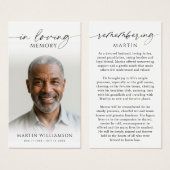 Photo Sympathy Funeral Remembrance Prayer Card Visitekaartje (Voorkant /achterkant)