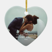 Photo Template Our First Christmas Married Merry  Keramisch Ornament (Voorkant)