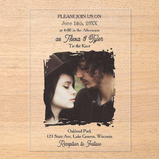 Photo Template Translucent| Photo Wedding Acryl Uitnodigingen (Voorkant)