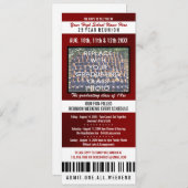 Photo Ticket Class Reunion Invitation Kaart (Voorkant / Achterkant)