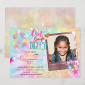 Photo Tie Dye Uitnodiging Peace Out Enkele cijfers (Voorkant / Achterkant)