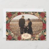 Photo Timeless Poinsettia Holiday Feestdagenkaart (Voorkant)