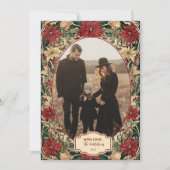 Photo Timeless Poinsettia Holiday Feestdagenkaart (Voorkant)