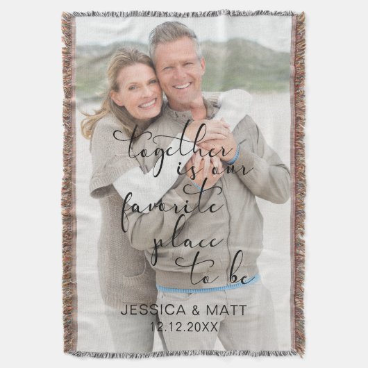 Photo Together is our Favorite Place to Be Deken (Voorkant Verticaal)