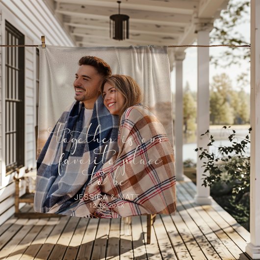 Photo Together is our Favorite Place to Be Sherpa Deken