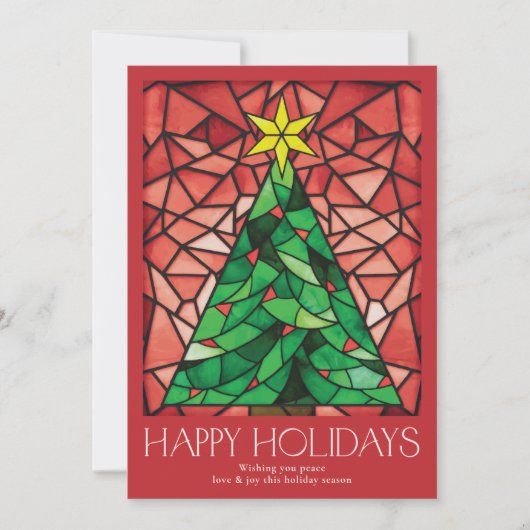  Photo Tree Star Red Feestdagenkaart (Voorkant)