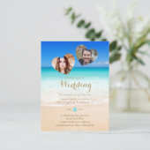 PHOTO Tropisch strand Zandje Zee Opslaan Datum Briefkaart (Staand voorkant)