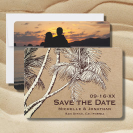 PHOTO Tropische palmboom Beach Weddenschap Save The Date