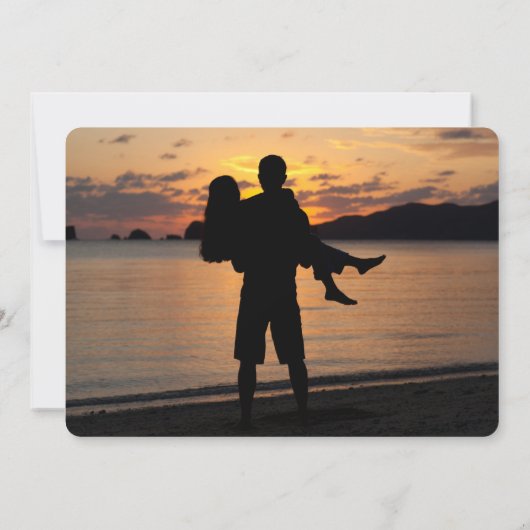 PHOTO Tropische palmboom Beach Weddenschap Save The Date (Achterkant)