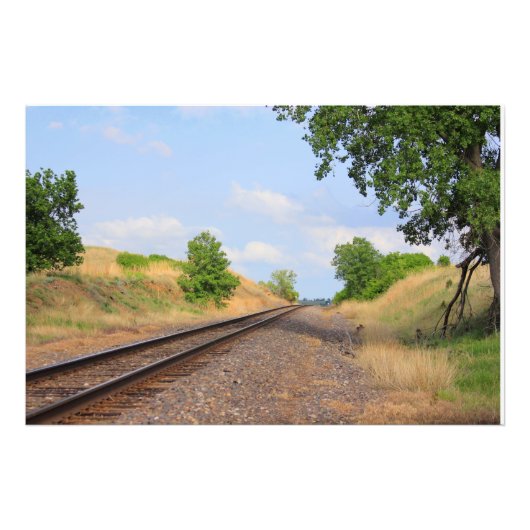 PHOTO-UITBREIDING Kansas Country Railroad Tracks Foto Afdruk (Voorkant)
